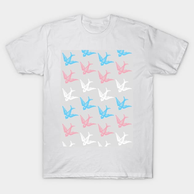 Trans Birds Flag Design T-Shirt by Gedwolcraeft